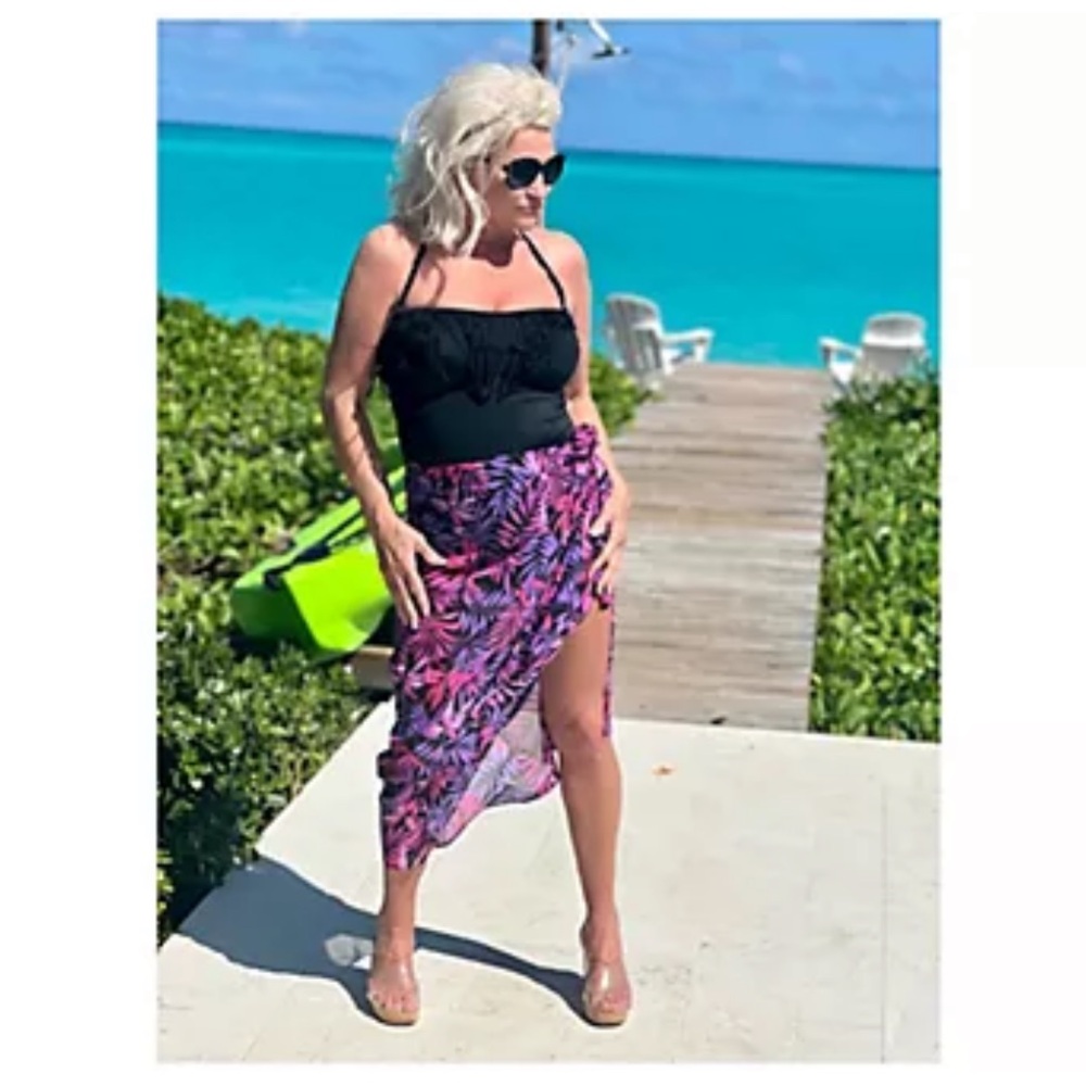 Kim Gravel X Swimsuits For All One Piece w Removable Strap 16 Onyx Fringe - Picture 2 of 4